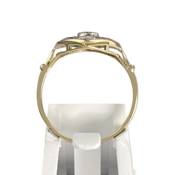 Bague d'occasion or 750 2 tons émeraudes diamants