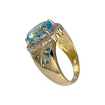 Bague d'occasion or 750 2 tons topazes bleue traitée - vue 2