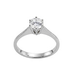 Solitaire d'occasion or 750 blanc diamant - vue 1