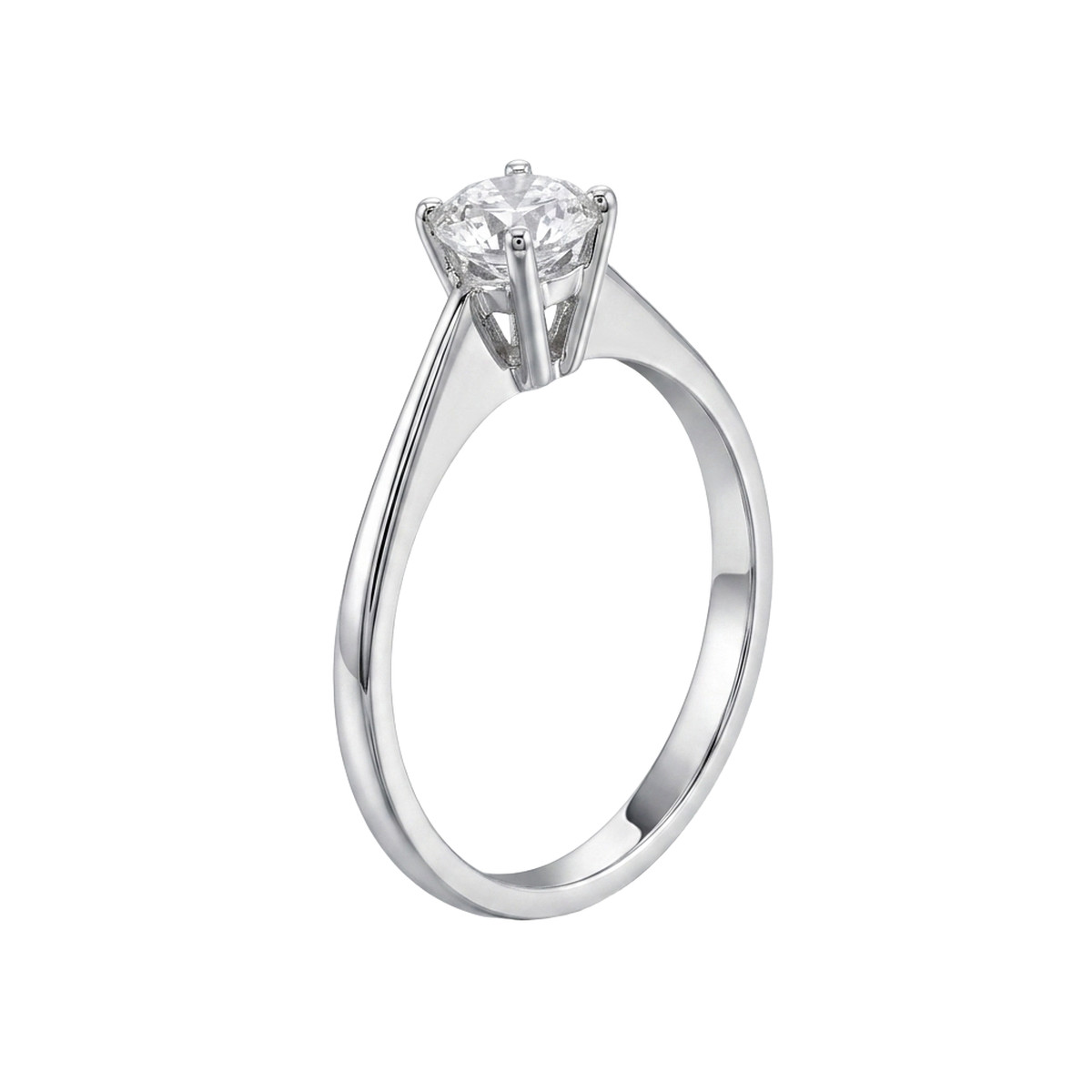 Solitaire d'occasion or 750 blanc diamant - vue 2