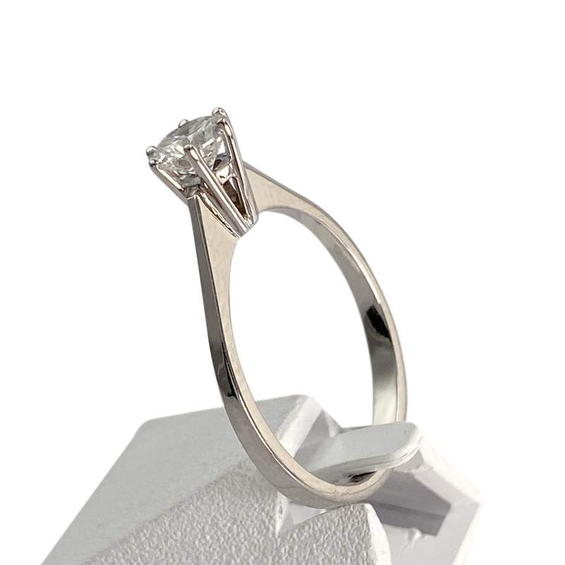 Solitaire d'occasion or 750 blanc diamant - vue 2