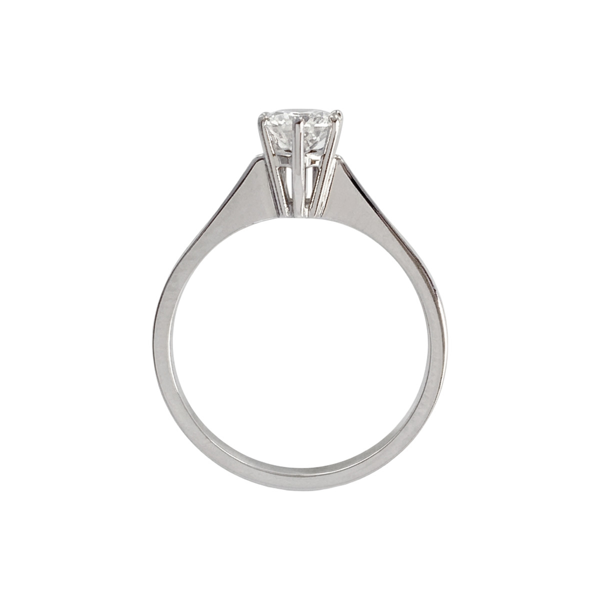 Solitaire d'occasion or 750 blanc diamant - vue 3