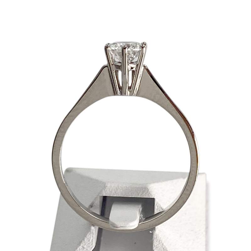 Solitaire d'occasion or 750 blanc diamant - vue 3