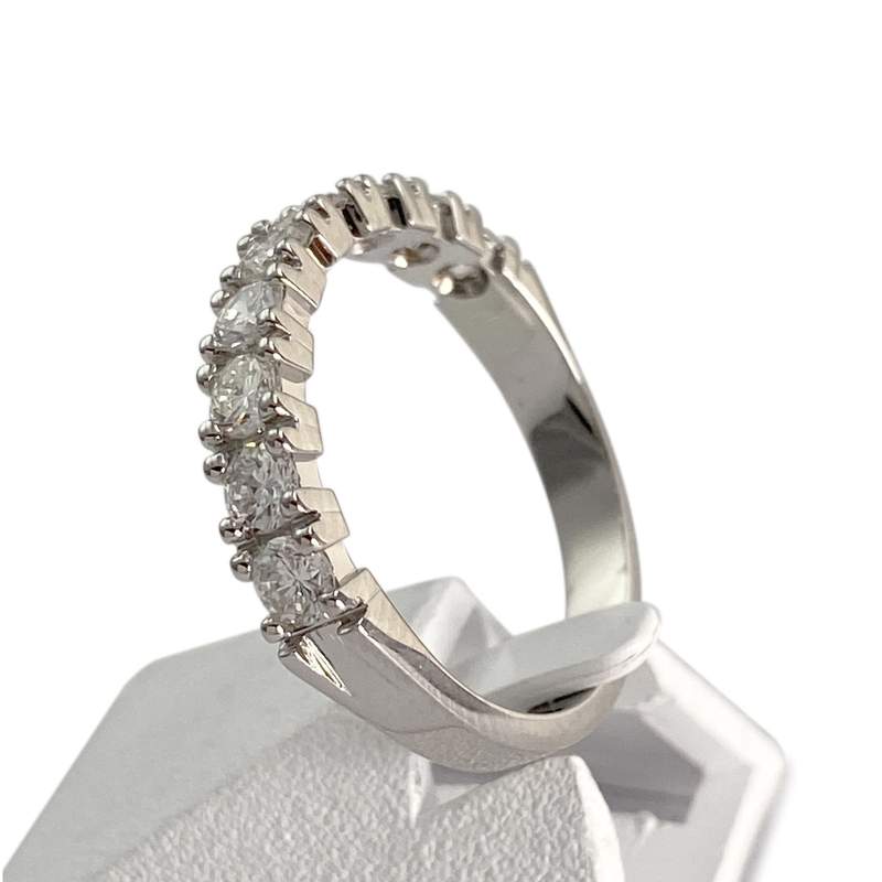 Bague d'occasion or 750 blanc diamants - vue 2