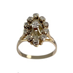 Bague d'occasion  2 ors 750  diamants - vue 1