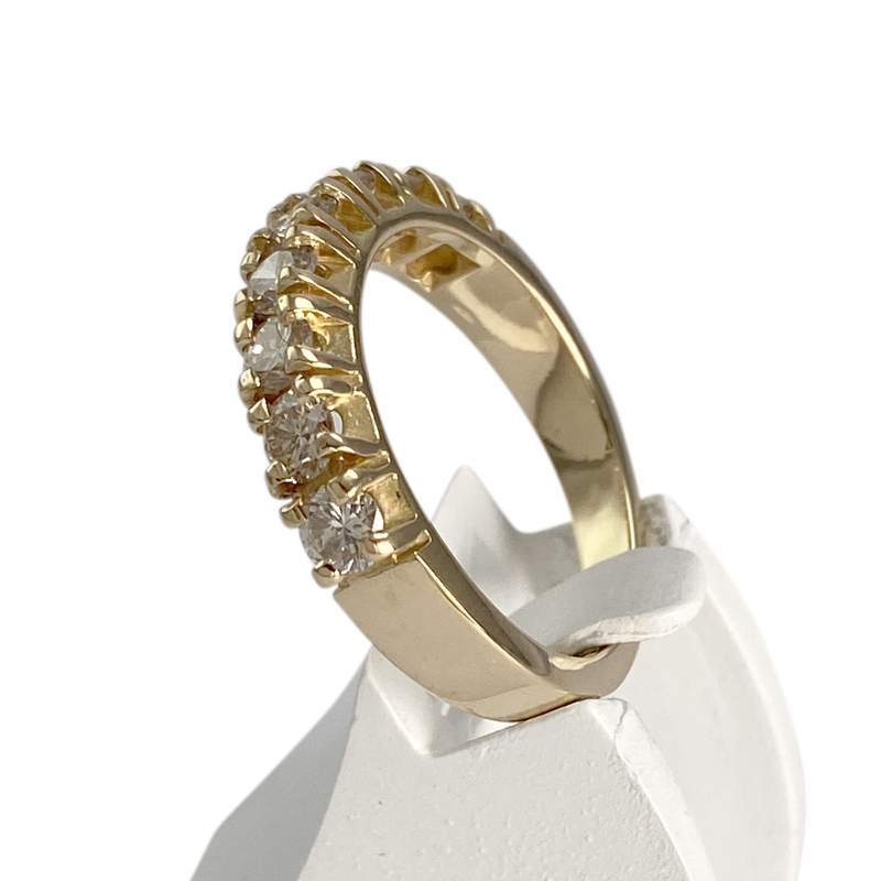 Bague d'occasion or 750 jaune diamants - vue 2