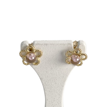 Boucles d'oreilles d'occasion or 750 jaune fleur