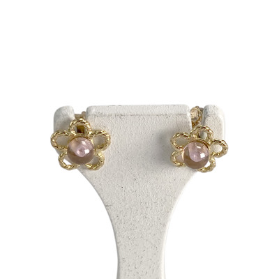 Boucles d'oreilles d'occasion or 750 jaune fleur - vue 1