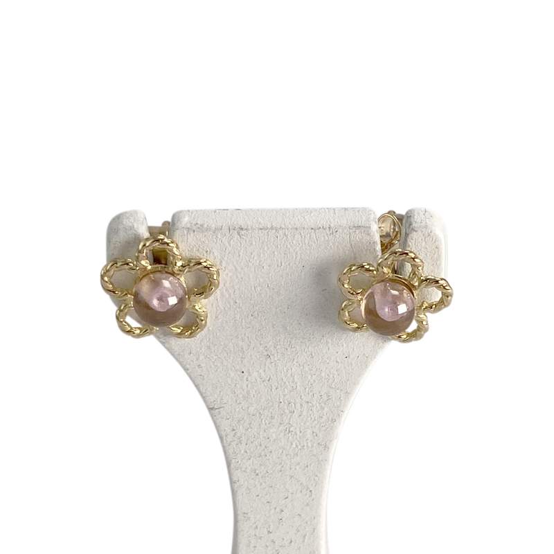 Boucles d'oreilles d'occasion or 750 jaune fleur - vue 1