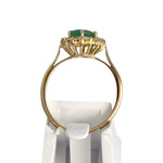 Bague d'occasion or 750 jaune émeraude diamants - vue 3