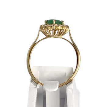 Bague d'occasion or 750 jaune émeraude diamants