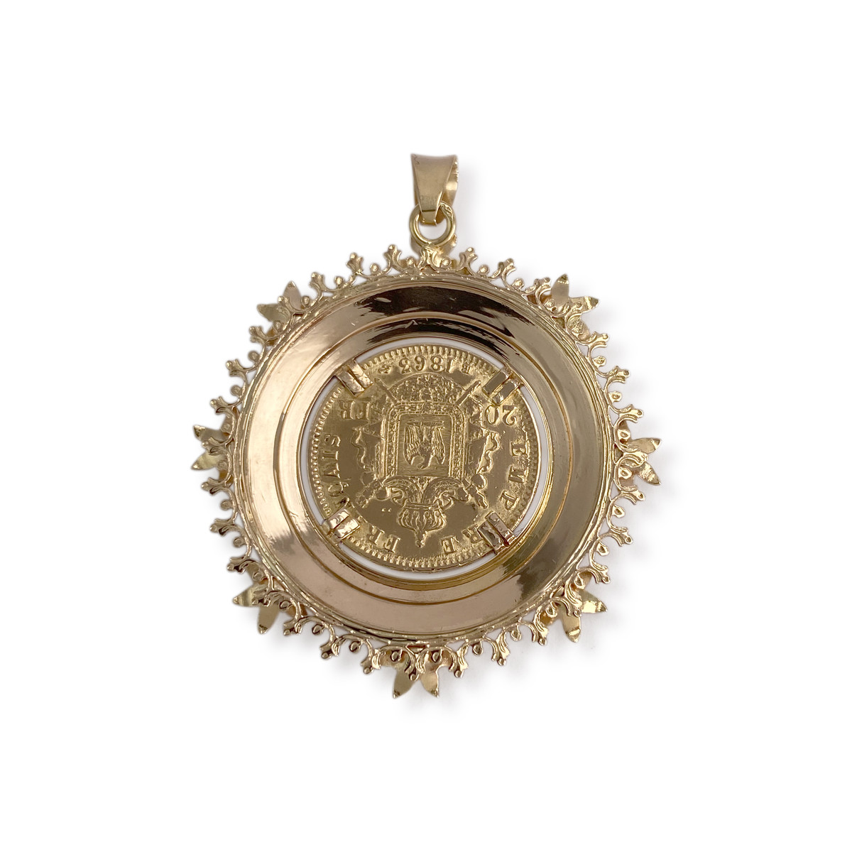 Pendentif d'occasion or 750 jaune porte pièce - vue 2