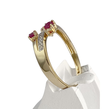 Bague d'occasion or 750 jaune rubis diamants