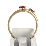 Bague d'occasion or 750 jaune rubis diamants - vue 3