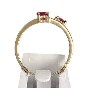 Bague d'occasion or 750 jaune rubis diamants