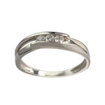 Bague d'occasion or 750 blanc diamants - vue 1