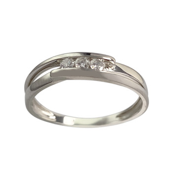 Bague d'occasion or 750 blanc diamants