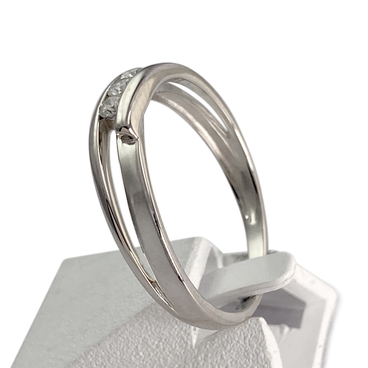 Bague d'occasion or 750 blanc diamants - vue 2