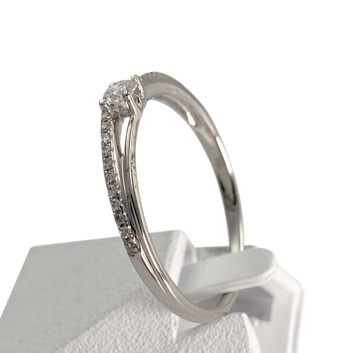 Bague d'occasion or 375 blanc diamants - vue 2
