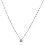 Collier d'occasion or 750 blanc maille forçat diamant - vue 1