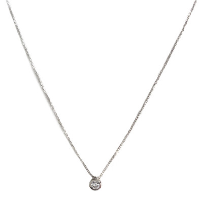 Collier d'occasion or 750 blanc maille forçat diamant