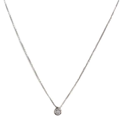 Pre-owned 750 white gold forçat-link diamond necklace