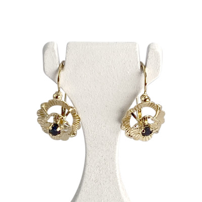 Boucles d'oreilles d'occasion or 750 jaune saphir