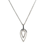 Collier d'occasion or 375 blanc maille fantaisie diamants - vue 1