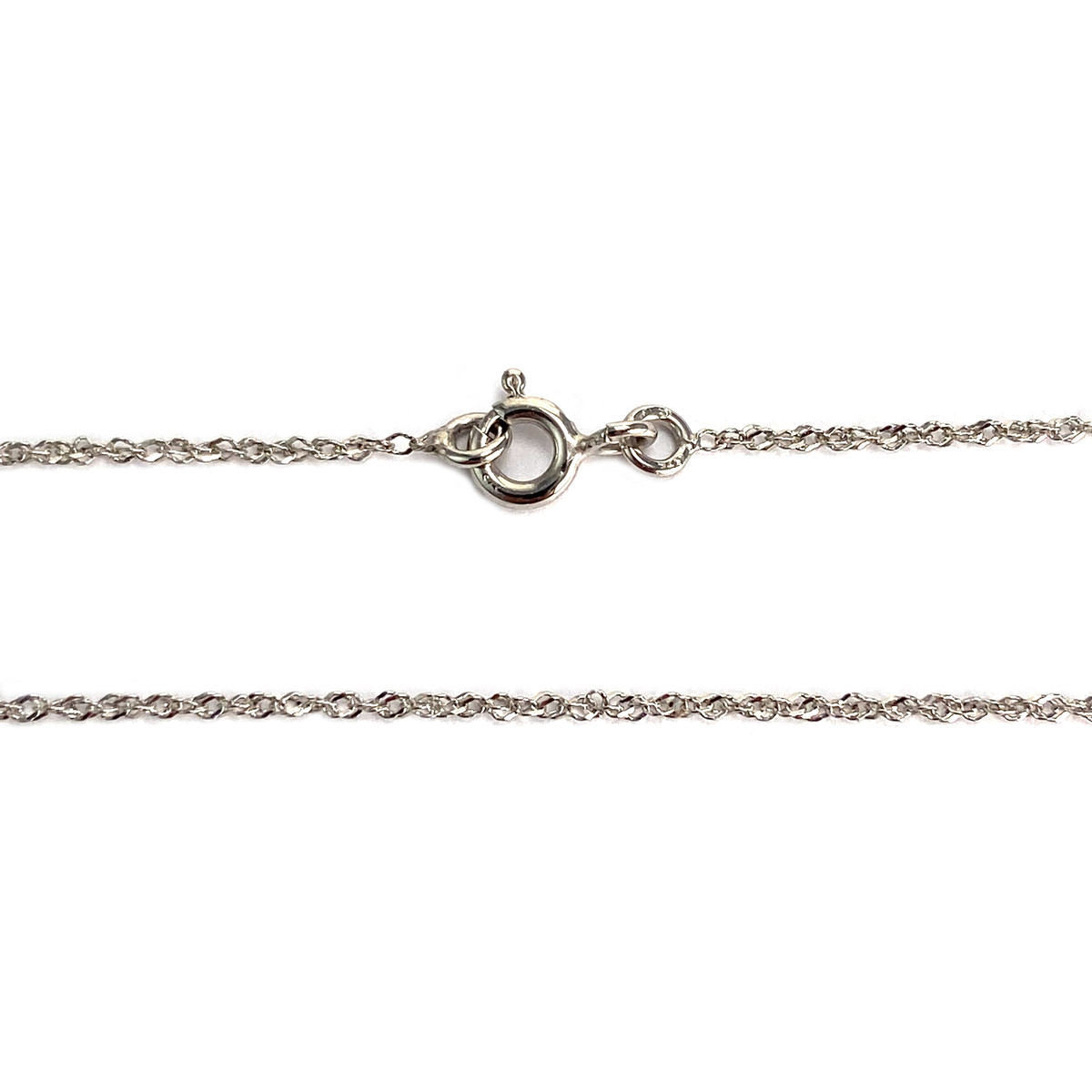 Collier d'occasion or 375 blanc maille fantaisie diamants - vue 3