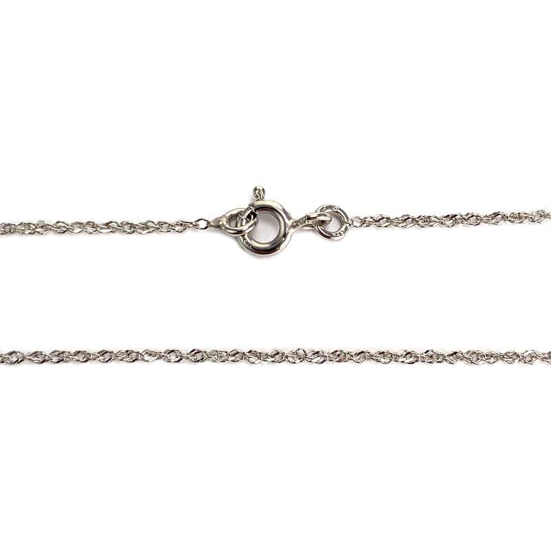 Collier d'occasion or 375 blanc maille fantaisie diamants - vue 3