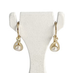 Boucles d'oreilles d'occasion or 750 jaune perles de culture - vue 1