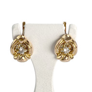 Boucles d'oreilles d'occasion or 750 jaune spinelles synthétiques