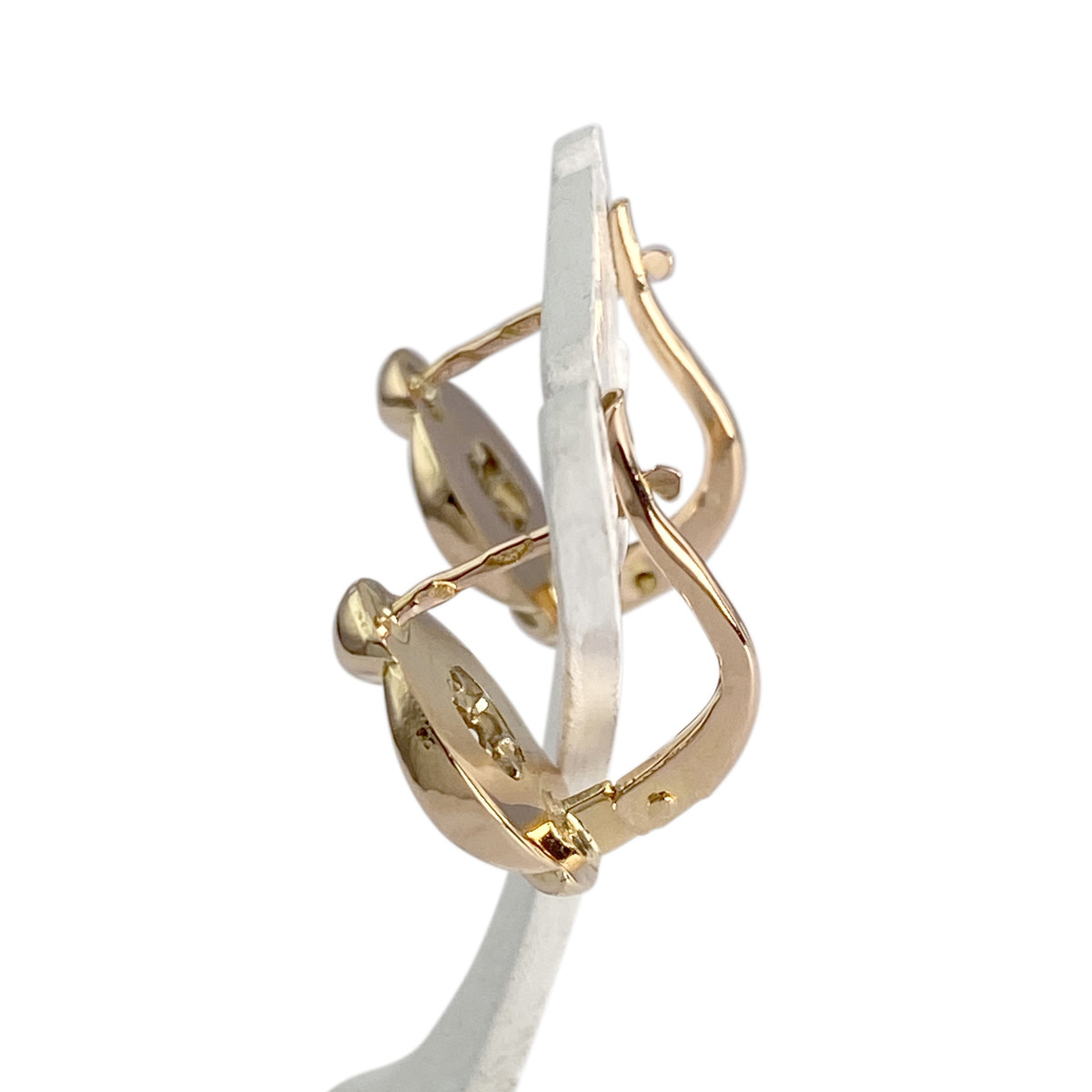 Boucles d'oreilles d'occasion or 750 jaune spinelles synthétiques - vue 2