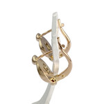 Boucles d'oreilles d'occasion or 750 jaune spinelles synthétiques - vue 2