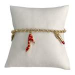 Bracelet d'occasion or 750 jaune motifs fantaisie maille jaseron - vue 1