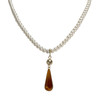 Collier d'occasion or 750 jaune maille perles, perles de culture de Chine et ambre - vue V1