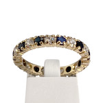 Bague d'occasion or 750 jaune zirconias saphirs - vue 1