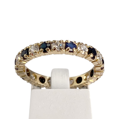 Bague d'occasion or 750 jaune zirconias saphirs