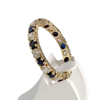 Bague d'occasion or 750 jaune zirconias saphirs