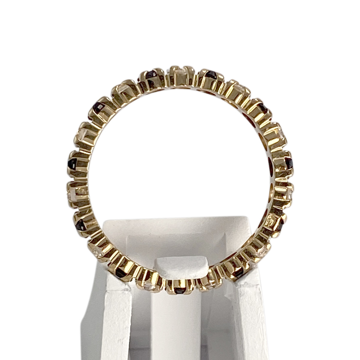 Bague d'occasion or 750 jaune zirconias saphirs - vue 3