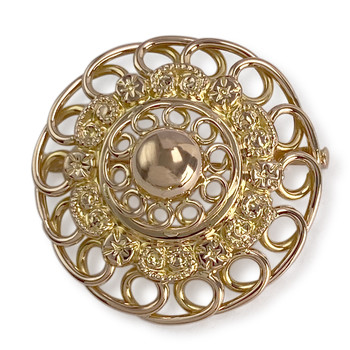 Second-hand brooch in 750 yellow gold