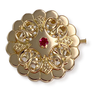 Broche d'occasion or 750 jaune zirconia
