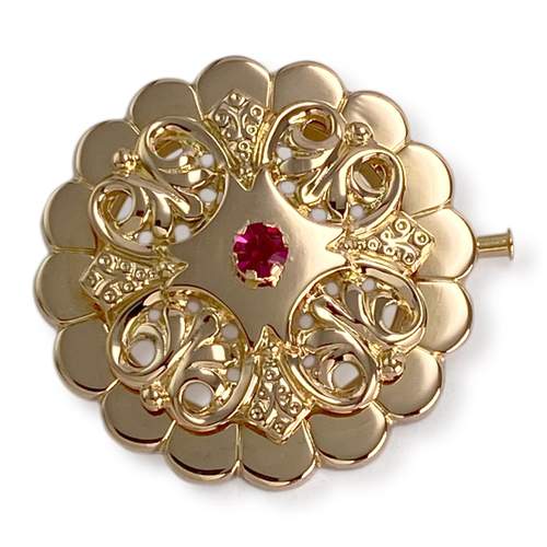 Broche d'occasion or 750 jaune zirconia