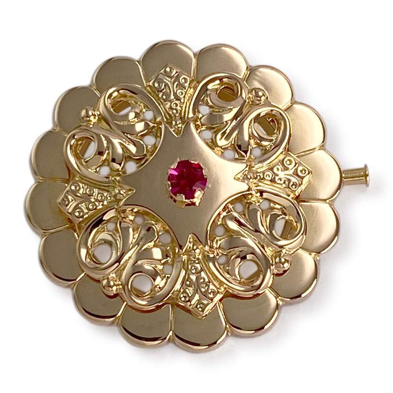 Broche d'occasion or 750 jaune zirconia - vue 1