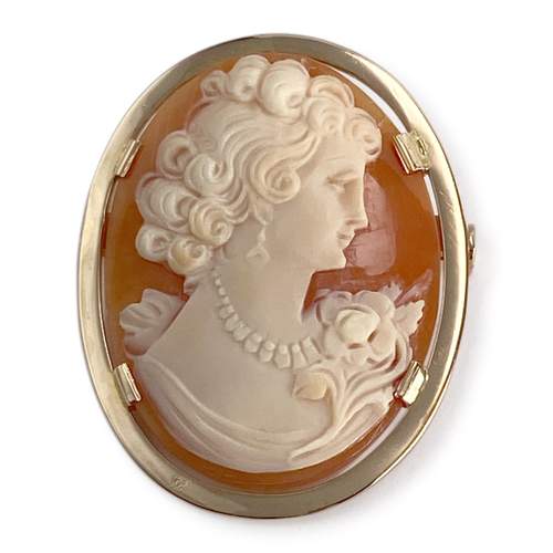 Broche d'occasion or 750 jaune camée