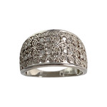 Bague d'occasion or 375 blanc diamants - vue 1