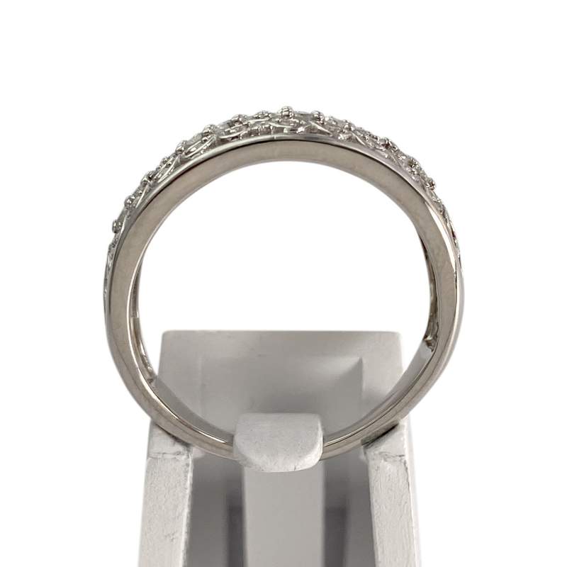 Bague d'occasion or 375 blanc diamants - vue 3