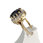 Bague d'occasion 2 ors 750 saphir diamants - vue 2