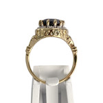 Bague d'occasion 2 ors 750 saphir diamants - vue 3