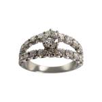 Bague d'occasion or 750 blanc diamants - vue 1